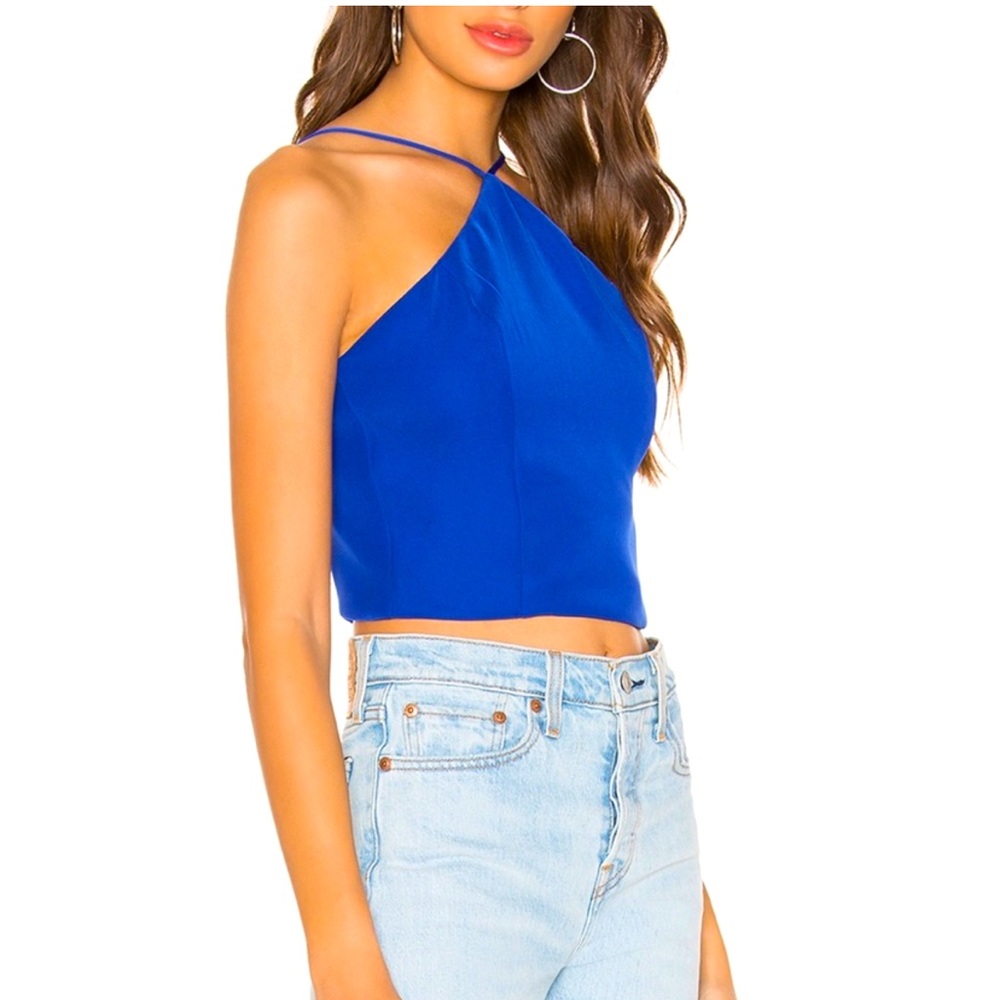 SUPERDOWN REVOLVE Evelyn Crop Top in Cobalt Blue